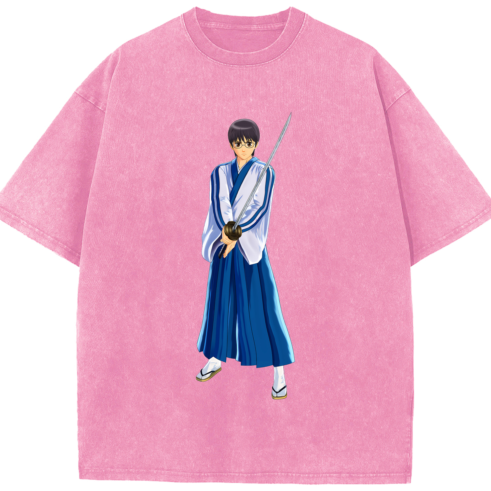 （画像用） ぎんたま 坂田銀時（さかたぎんとき） 神楽 志村新八（しむら しんぱち） GINTAMA Sakata Gintoki Kagura Shimura Shinpachi 綿100% ヴィンテージ風 半袖Tシャツ（フロントプリント）